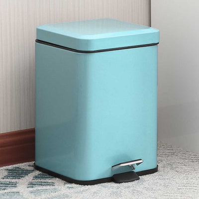 SOGA 2X 12L Foot Pedal Stainless Steel Rubbish Recycling Garbage Waste Trash Bin Square Blue