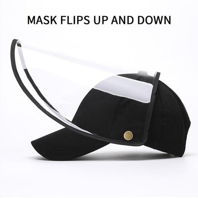 4X Outdoor Protection Hat Anti-Fog Pollution Dust Saliva Protective Cap Full Face Shield Cover Adult Black
