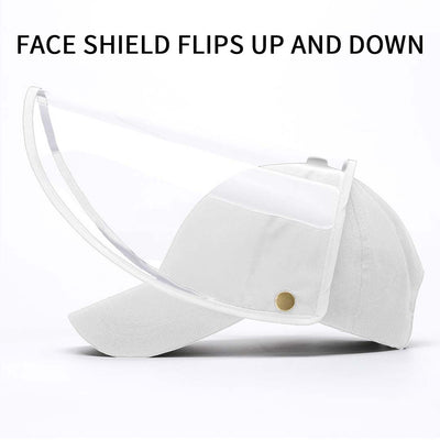 Outdoor Protection Hat Anti-Fog Pollution Dust Protective Cap Full Face HD Shield Cover Adult White