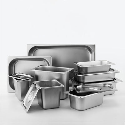 SOGA 4X Gastronorm GN Pan Full Size 1/3 GN Pan 15cm Deep Stainless Steel Tray