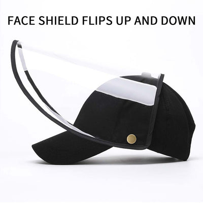 2X Outdoor Protection Hat Anti-Fog Pollution Dust Protective Cap Full Face HD Shield Cover Adult Black