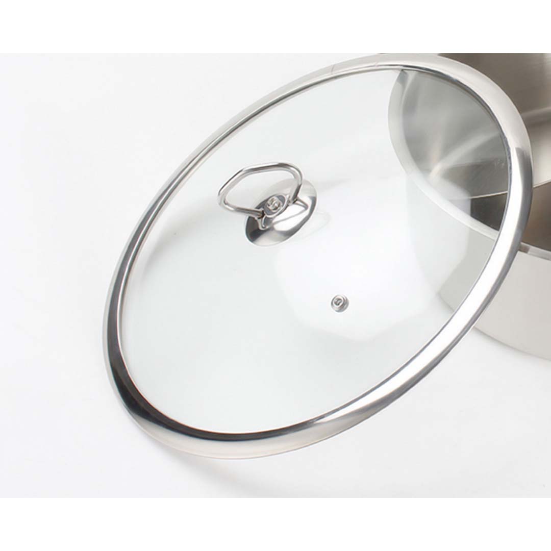 SOGA 2X Stainless Steel 32cm Casserole With Lid Induction Cookware