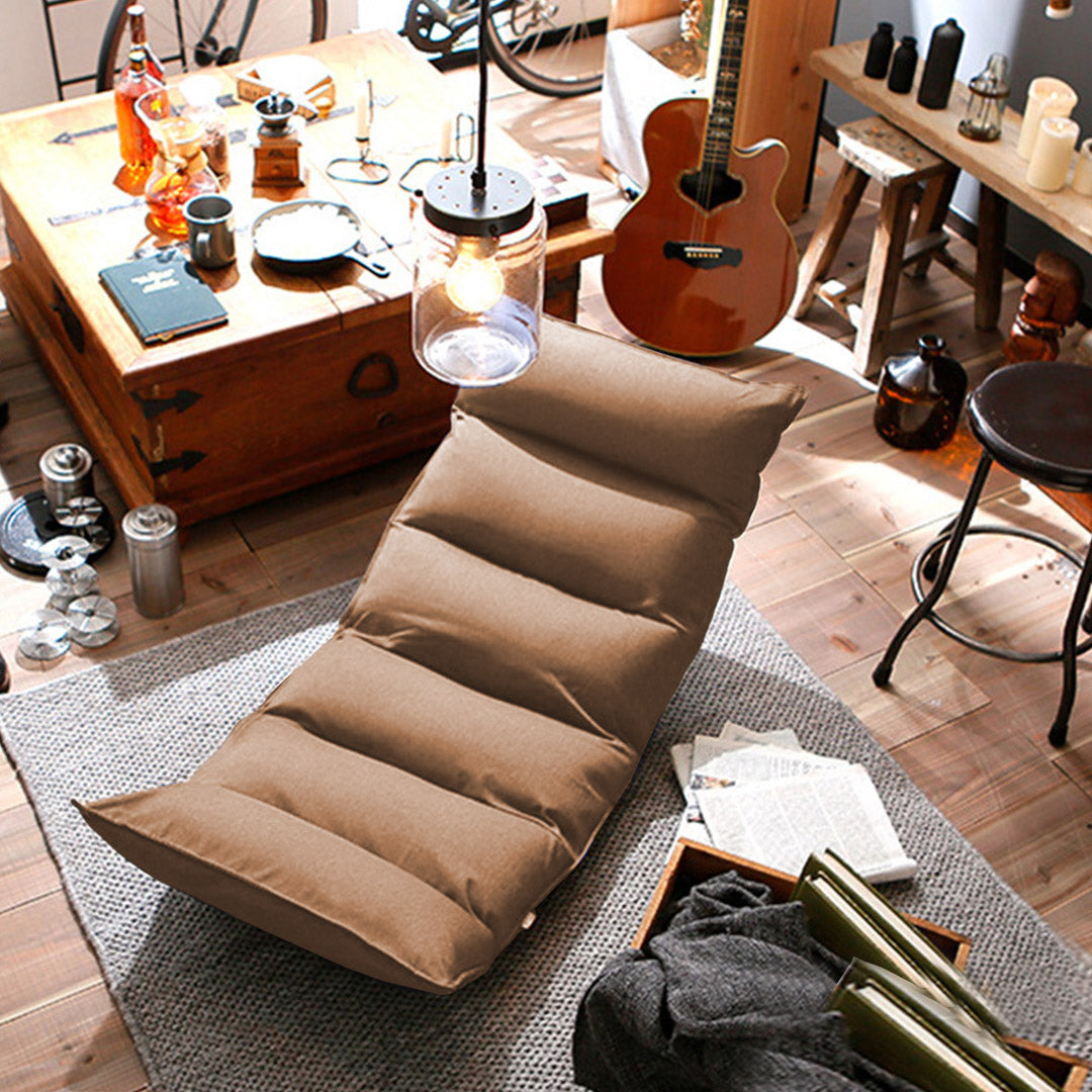SOGA 2X Foldable Tatami Floor Sofa Bed Meditation Lounge Chair Recliner Lazy Couch Khaki