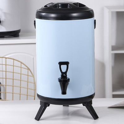 SOGA 2X 18L Stainless Steel Insulated Milk Tea Barrel Hot and Cold Beverage Dispenser Container with Faucet White