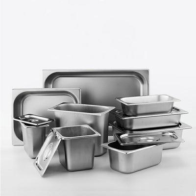 SOGA 6X Gastronorm GN Pan Full Size 1/1 GN Pan 10cm Deep Stainless Steel Tray
