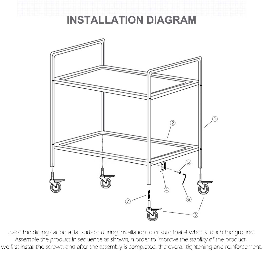 SOGA 4 Tier 950x500x1220 Stainless Steel Kitchen Dining Food Cart Trolley Utility