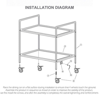 SOGA 4 Tier 950x500x1220 Stainless Steel Kitchen Dining Food Cart Trolley Utility