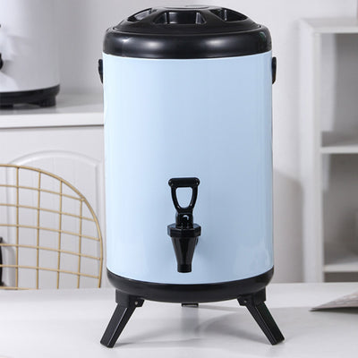 SOGA 4X 12L Stainless Steel Insulated Milk Tea Barrel Hot and Cold Beverage Dispenser Container with Faucet White