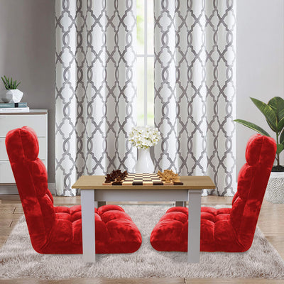 SOGA 2X Floor Recliner Folding Lounge Sofa Futon Couch Folding Chair Cushion Red