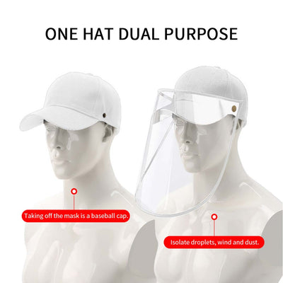 Outdoor Protection Hat Anti-Fog Pollution Dust Protective Cap Full Face HD Shield Cover Adult White