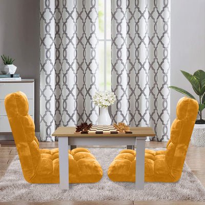 SOGA 2X Floor Recliner Folding Lounge Sofa Futon Couch Folding Chair Cushion Apricot
