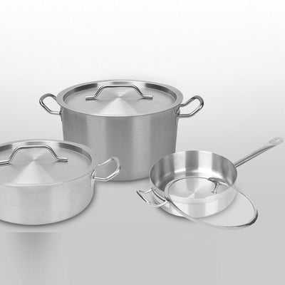 SOGA 2X 32cm Stainless Steel Saucepan Sauce pan with Glass Lid and Helper Handle Triple Ply Base Cookware