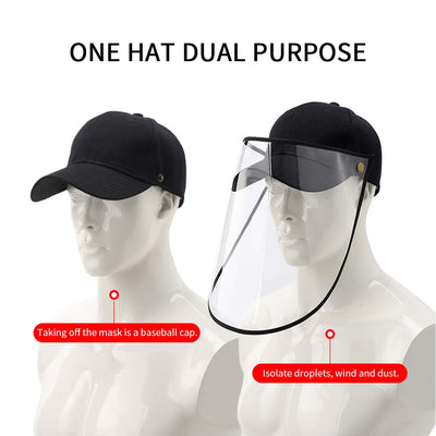 10X Outdoor Protection Hat Anti-Fog Pollution Dust Protective Cap Full Face HD Shield Cover Adult Black