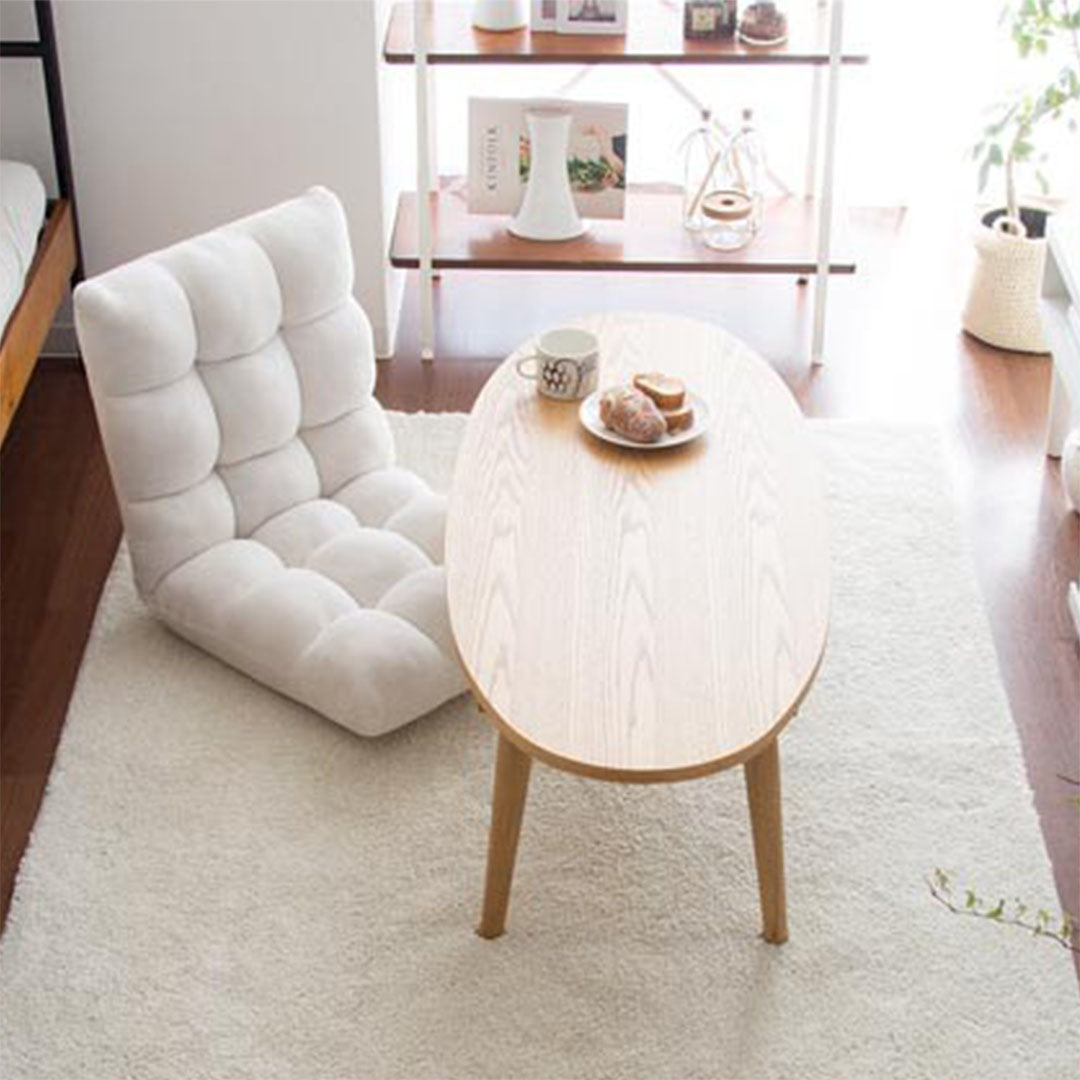 SOGA 2X Floor Recliner Folding Lounge Sofa Futon Couch Folding Chair Cushion Apricot
