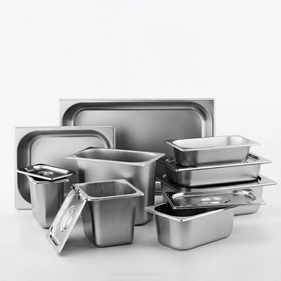 SOGA 6X Gastronorm GN Pan Full Size 1/3 GN Pan 10cm Deep Stainless Steel Tray