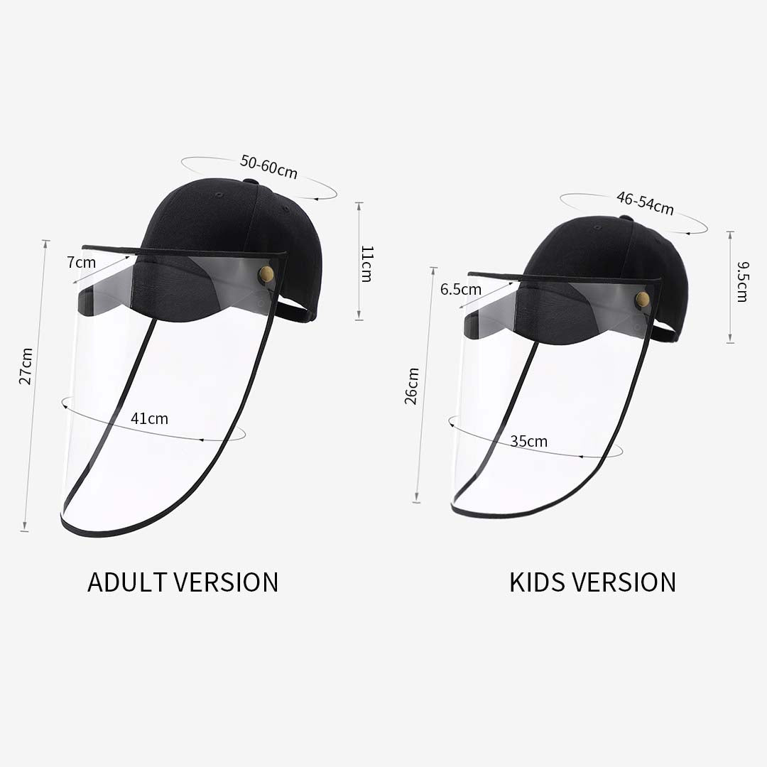 10X Outdoor Protection Hat Anti-Fog Pollution Dust Protective Cap Full Face HD Shield Cover Adult Black