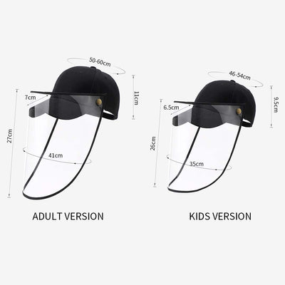 Outdoor Protection Hat Anti-Fog Pollution Dust Protective Cap Full Face HD Shield Cover Adult White