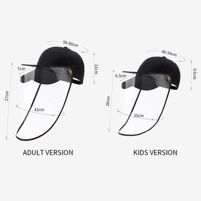 2X Outdoor Protection Hat Anti-Fog Pollution Dust Saliva Protective Cap Full Face Shield Cover Adult White