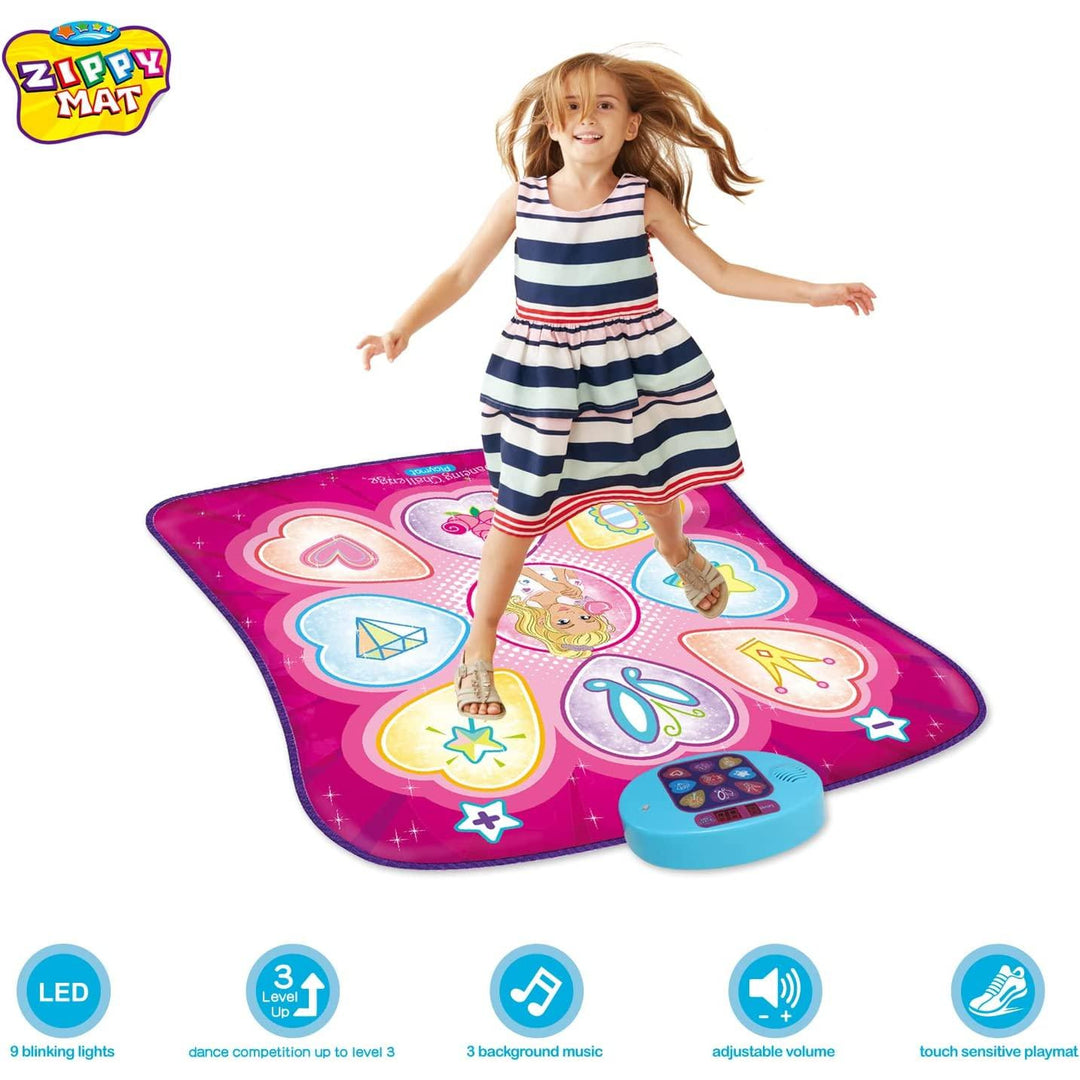AIPIN Dance Mat Dance Mat Toy for Kids Ages 3-10,Musical Play Mats Pink Dan SUNLIN Dance Mat, Musical Challenge Playmat for Kids, Anti-Slip