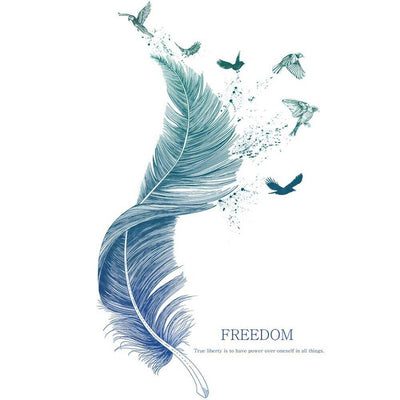 Blue feather Removable Living Room Decal Home Decors Wall Stickers Art Mural