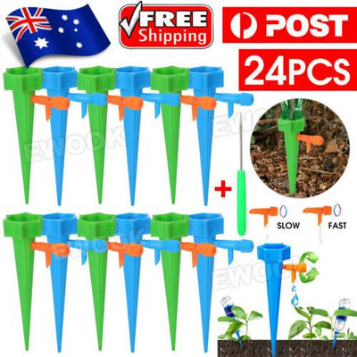 24x Automatic Self Watering Spikes System Garden Home Plant Pot Water Tools Kit